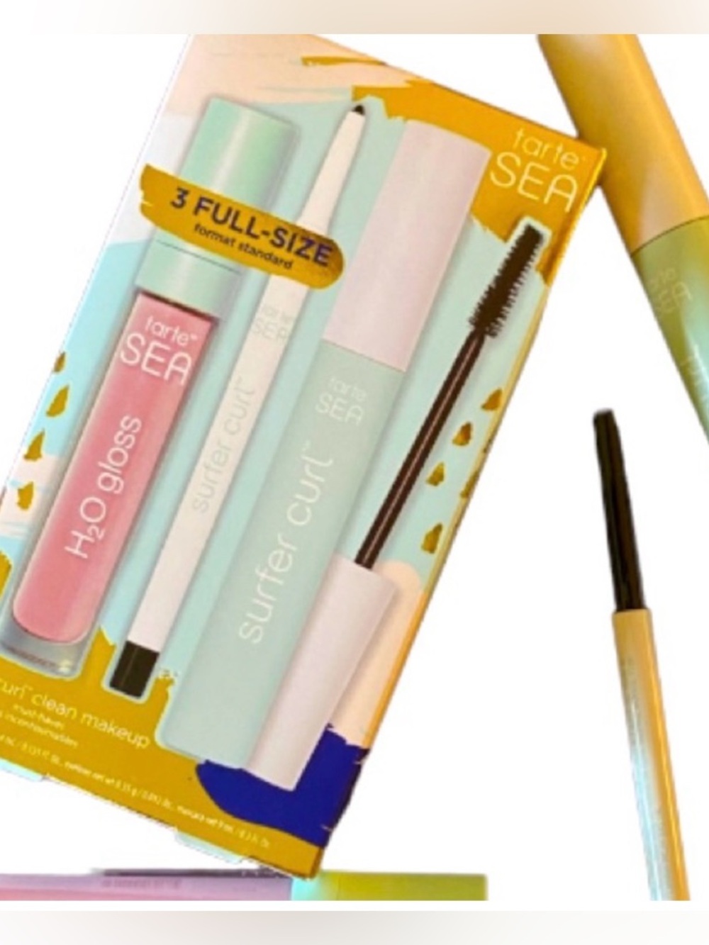 NEW Tarte Sea Surfer set 3 Full size H2O gloss, Surfer Curl Gel Liner & Mascara